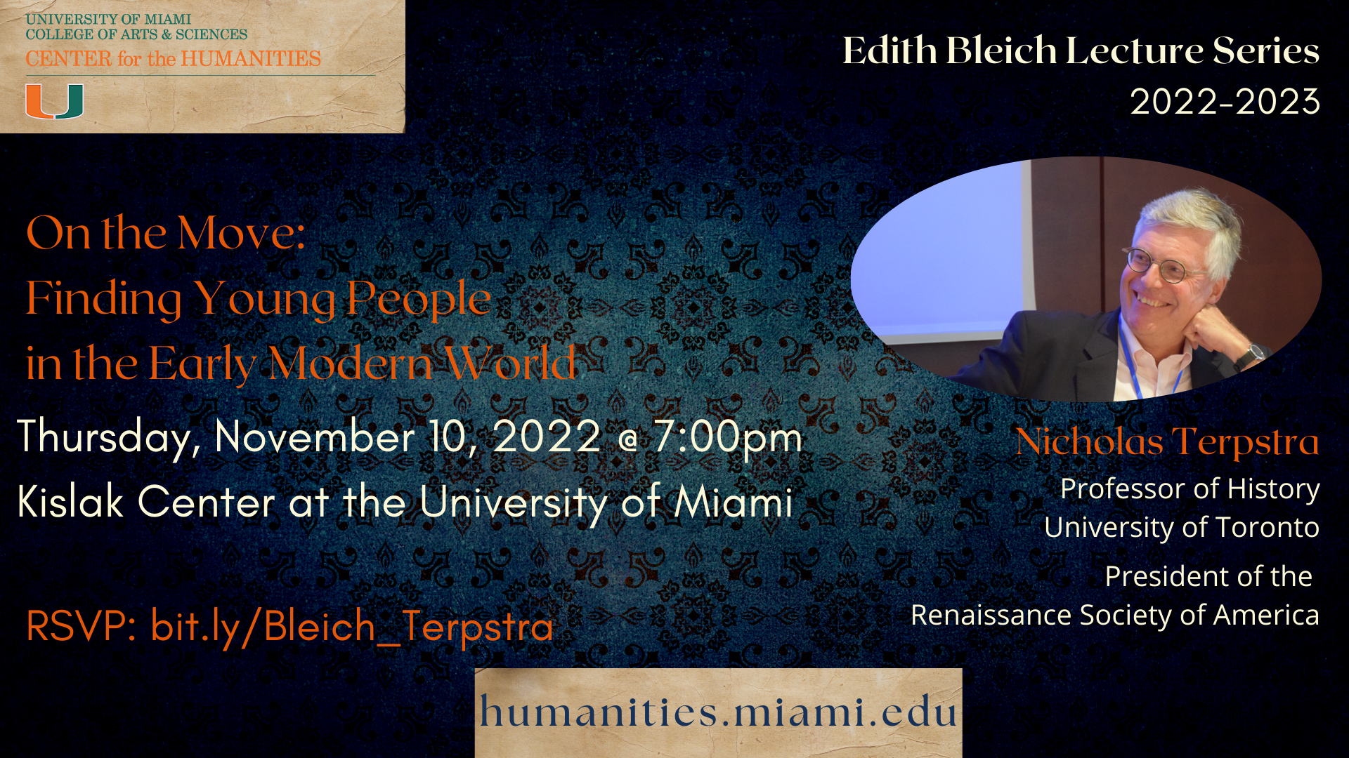 Banner for Bleich lecture